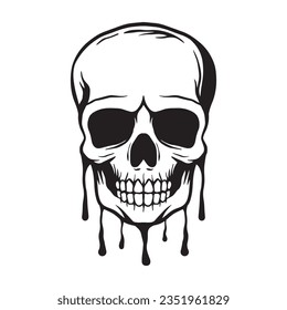 Skull hand drawn illustrations for the design of clothes, stickers, tattoo etc