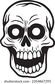 Skull hand drawn illustrations for stickers, logo, tattoo etc