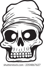 Skull hand drawn illustrations for stickers, logo, tattoo etc