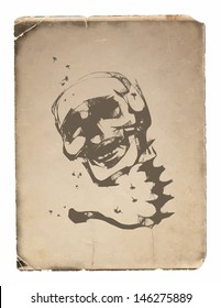 Skull. Hand drawn. Vector design. Eps8