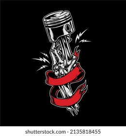 logotipo de pistón de mano