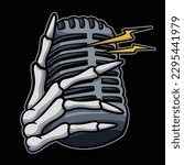 Skull Hand Holding Microphone music