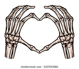 skull hand love vector illustration