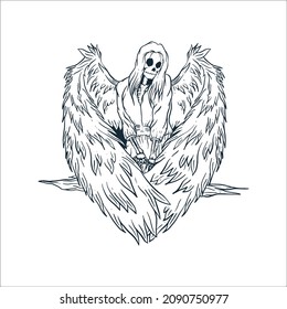Skull handrawn for T-shirt design