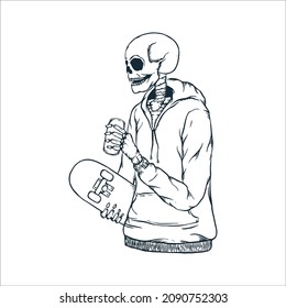 Skull handrawn for T-shirt design