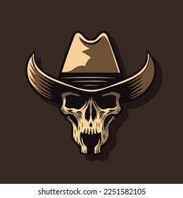 The skull in a hat. The skull of a cowboy
