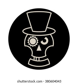 Skull in Hat  cylindre