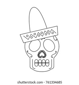 skull in hat day of the dead mexican celebration