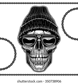 skull hat drawing