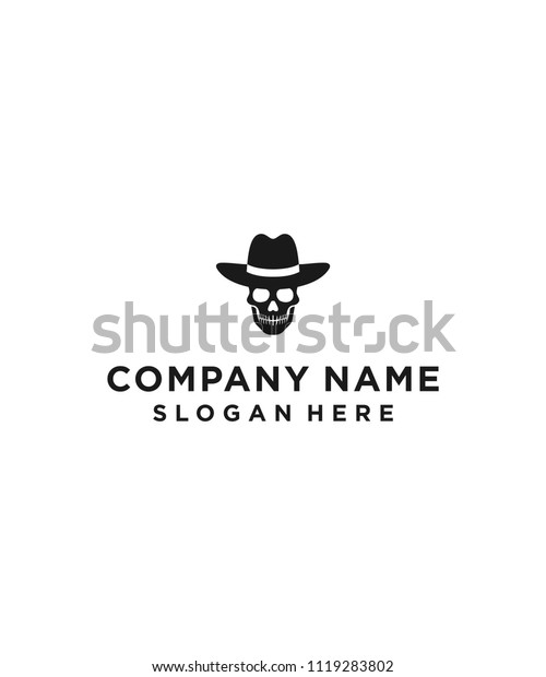 Skull Hat Logo Stock Vector (Royalty Free) 1119283802