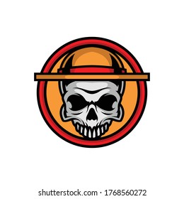skull with hat logo for commercial use