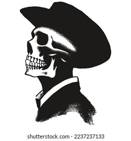 skull with hat tattoo vector hand drawn ,black and white clip art
