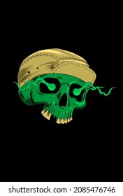 Skull with hat vector illustration