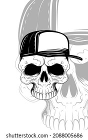 Skull Hat Vector Illustration Stock Vector (Royalty Free) 2088005686 ...