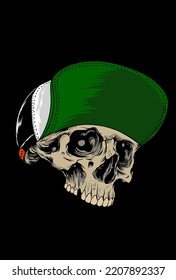 Skull with hat vector illustration