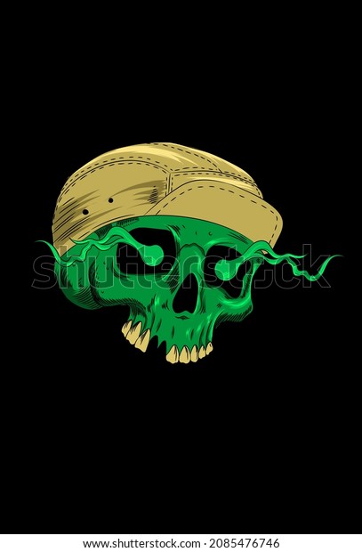 Skull Hat Vector Illustration Stock Vector Royalty Free 2085476746 Shutterstock 1343