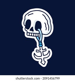 Skull head with anchor. illustration for t shirt, poster, logo, sticker, or apparel merchandise.