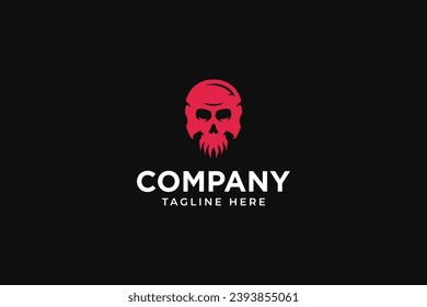cabeza de cráneo diseño de logotipo moderno enojado para el deporte y el juego