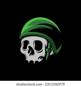 Schädelkopfarmee, Vektorgrafik-Logo-Vorlage, Armeekopf, Vektorgrafik