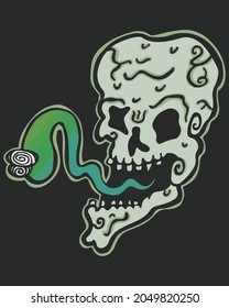 Skull Head Art Cute Halloween Vector illustration. Happy Halloween Background Vector illustration 