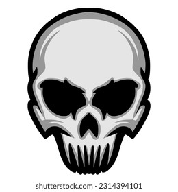 Skull head art illustration logo mascot darkness