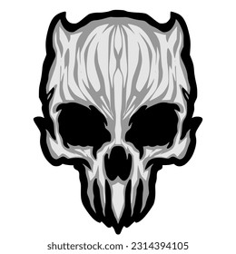 Skull head art illustration logo mascot darkness