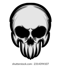 Skull head art illustration logo mascot darkness
