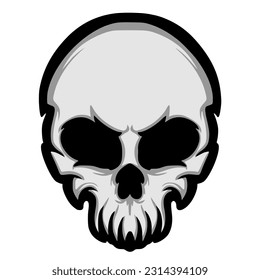 Skull head art illustration logo mascot darkness