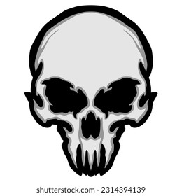 Skull head art illustration logo mascot darkness