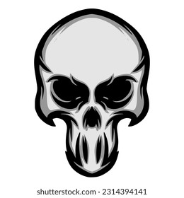 Skull head art illustration logo mascot darkness