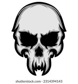 Skull head art illustration logo mascot darkness