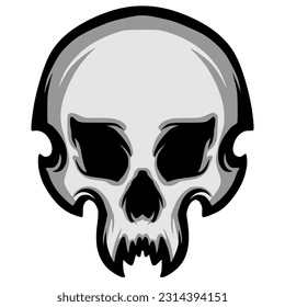 Skull head art illustration logo mascot darkness