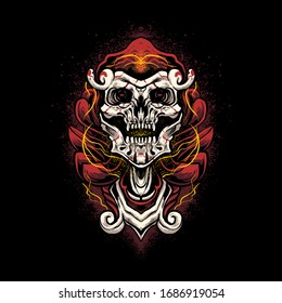 Ilustración vectorial de la cabeza del cráneo