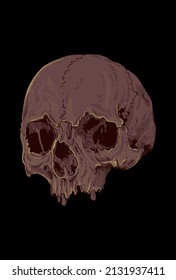 Skull head artwork detail illustration