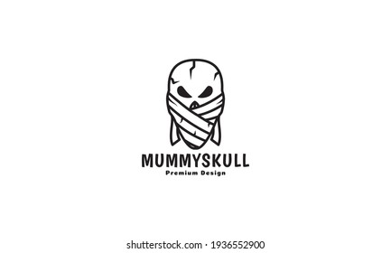 skull head with bandage logo symbol vector icon illustration design