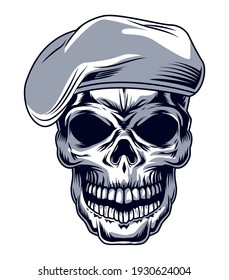 Skull Beret Knife Stock Illustration 665085640 | Shutterstock