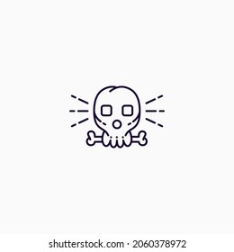 Skull Head Biting A Bone
