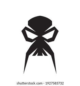 Skull head black bones character.