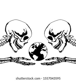 Skull head and black erath
