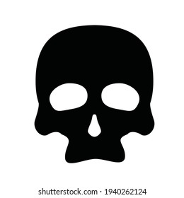 skull head black and white vector design