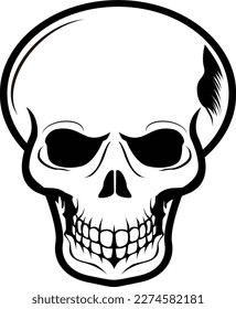 Skull head and bones vector image