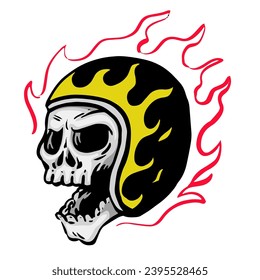 Skull Head Burn vector illustration