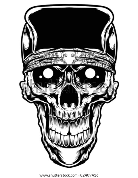 Skull Head Caps Stock Vector (royalty Free) 82409416