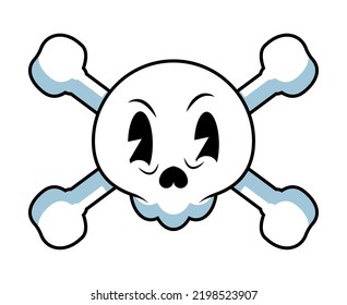 skull head cartoon old school character
