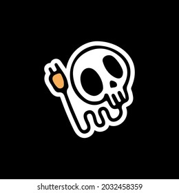 Schädelkopf mit Ladekabel-Illustration. Vektorgrafiken für T-Shirt-Ausdrucke und andere Verwendungszwecke.