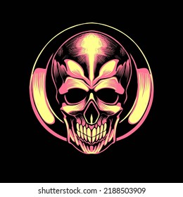 Skull Head Circle Illustration Stock Vector (Royalty Free) 2188503909 ...