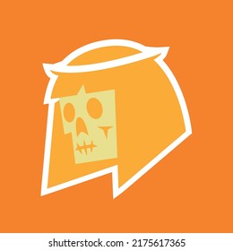 skull head cleopatra symbol icon logo. perfect used for logo, icon or etc