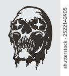 Skull Head clip art illustration vector streetwear element tattoo sticker editable