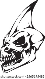 Skull Head clip art illustration vector streetwear element tattoo sticker 