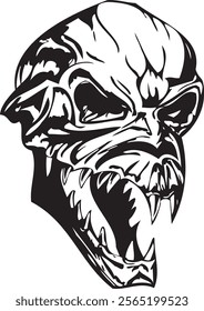 Skull Head clip art illustration vector streetwear element tattoo sticker 